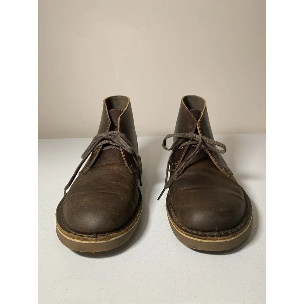 Clarks Bushacre 2 Mens 9M Dark Brown Beeswax Leather Chukka‎ Desert Boots